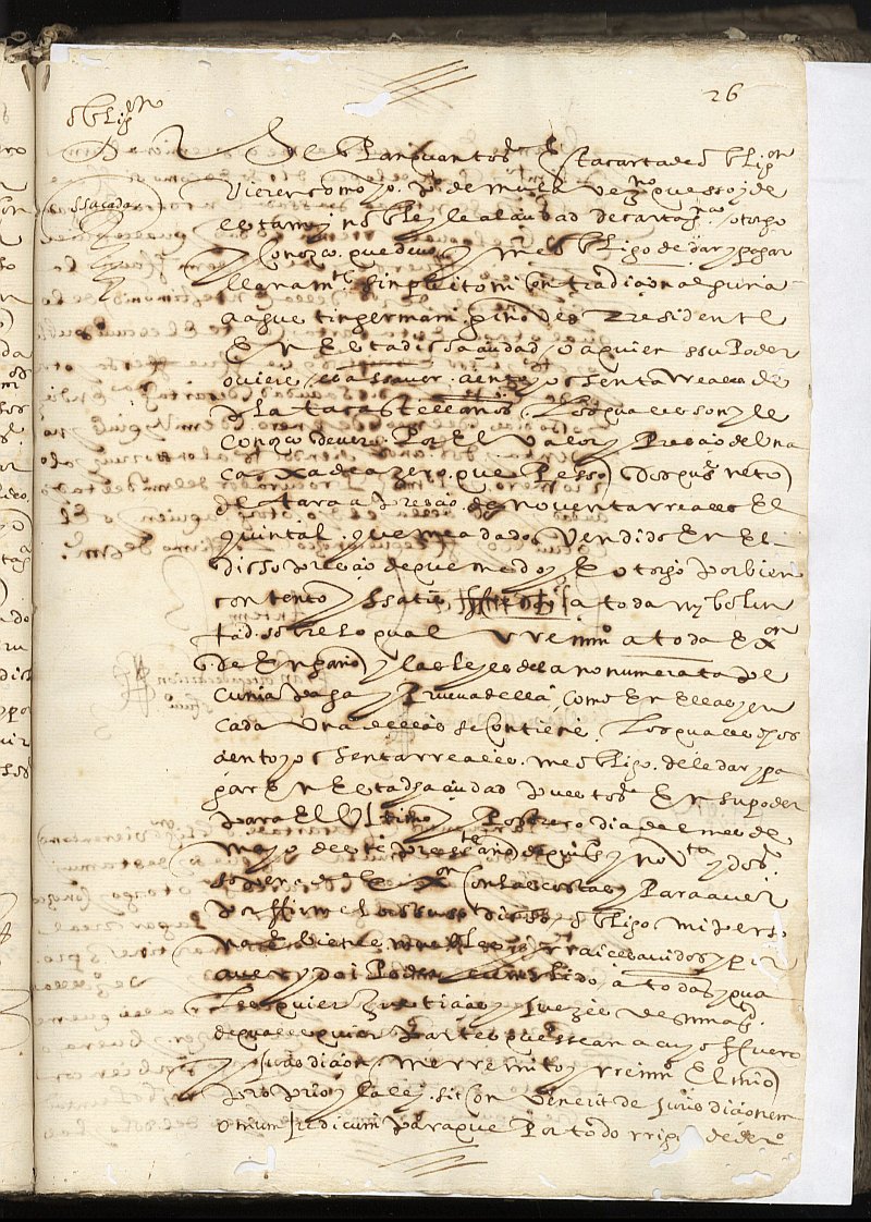 Obligación de Pedro de Mula, vecino de Cartagena, a favor de Agustín Germani, genovés, residente en Cartagena.